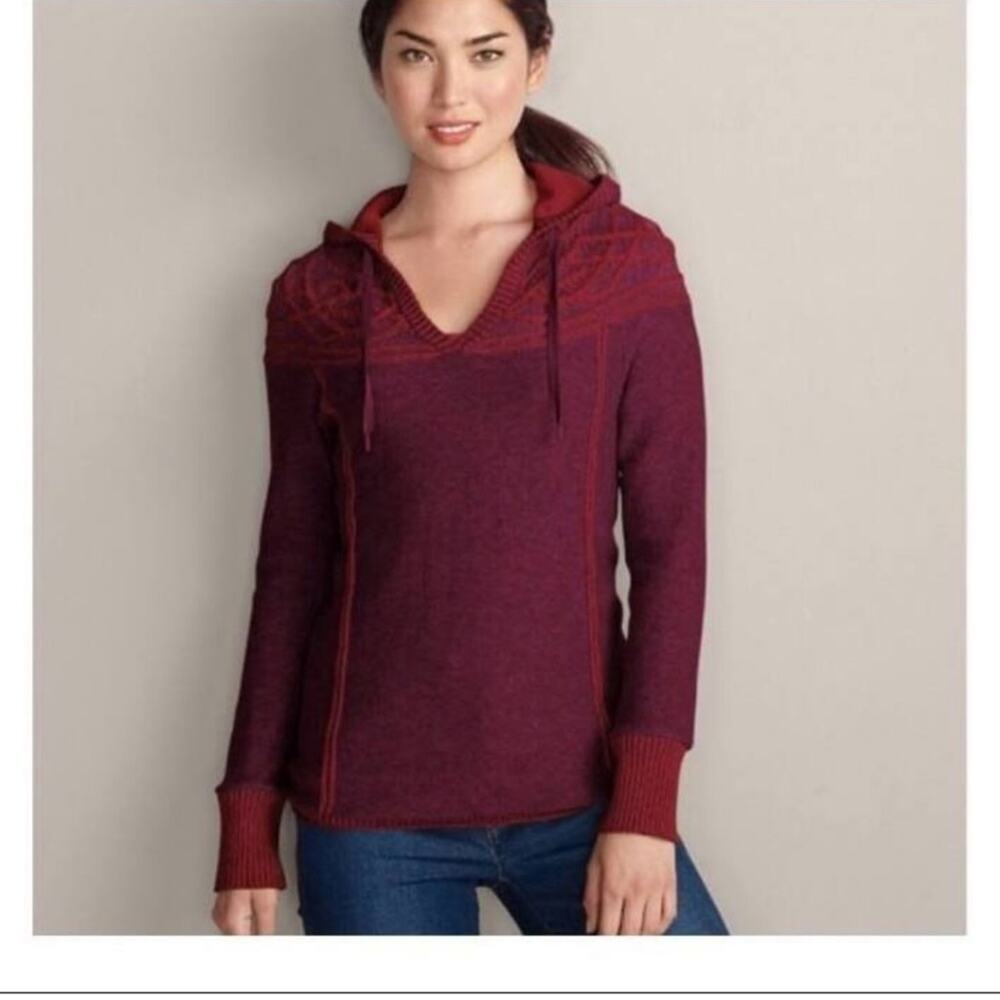 NWT Eddie Bauer Plumwine Mt Shasta Hoodie Sweater size Small